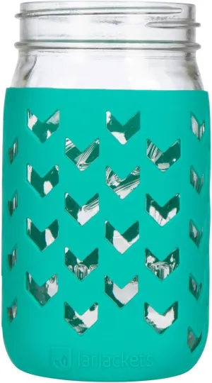 Silicone Mason Jar Sleeve - Fits 32oz (1 quart) REGULAR or WIDE-Mouth Jars  (1, Lagoon)