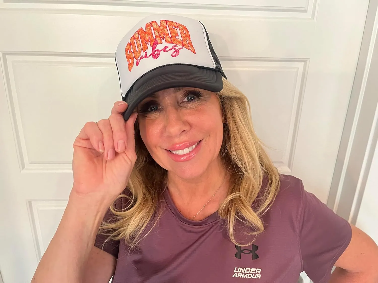 Summer Vibes Graphic Adjustable Cap Women and Teens Classic 5 Panel Mesh Snap Back Trucker Hat
