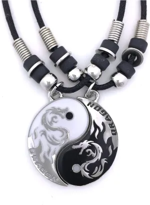 Tapp Collections Dragon Yin Yang 2 Pendant Necklaces Set