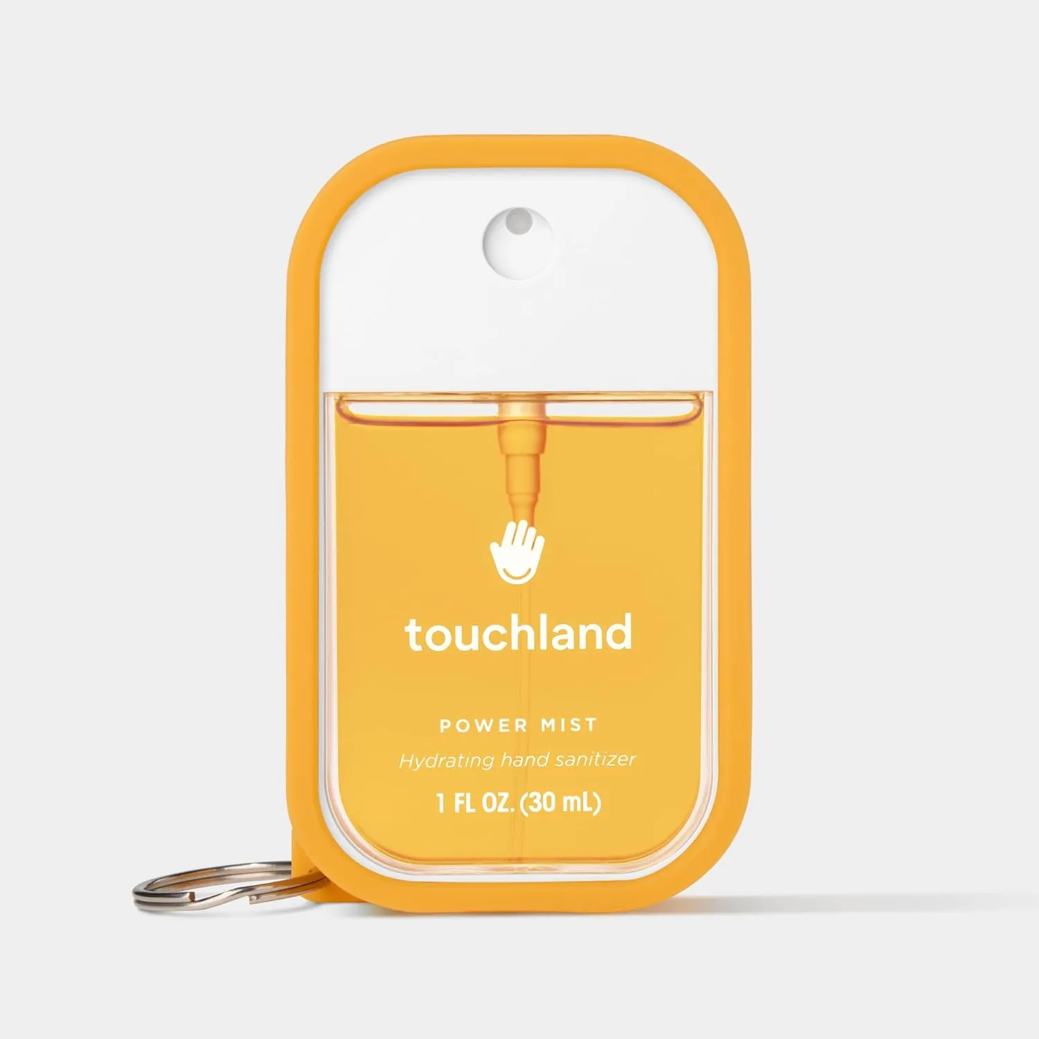 Touchland Hand Sanitizer Mist Case 1FL. OZ., Protective and Stylish Hand Sanitizer Spray Accessory, Silicone Case with Keyring, Orange Spritz