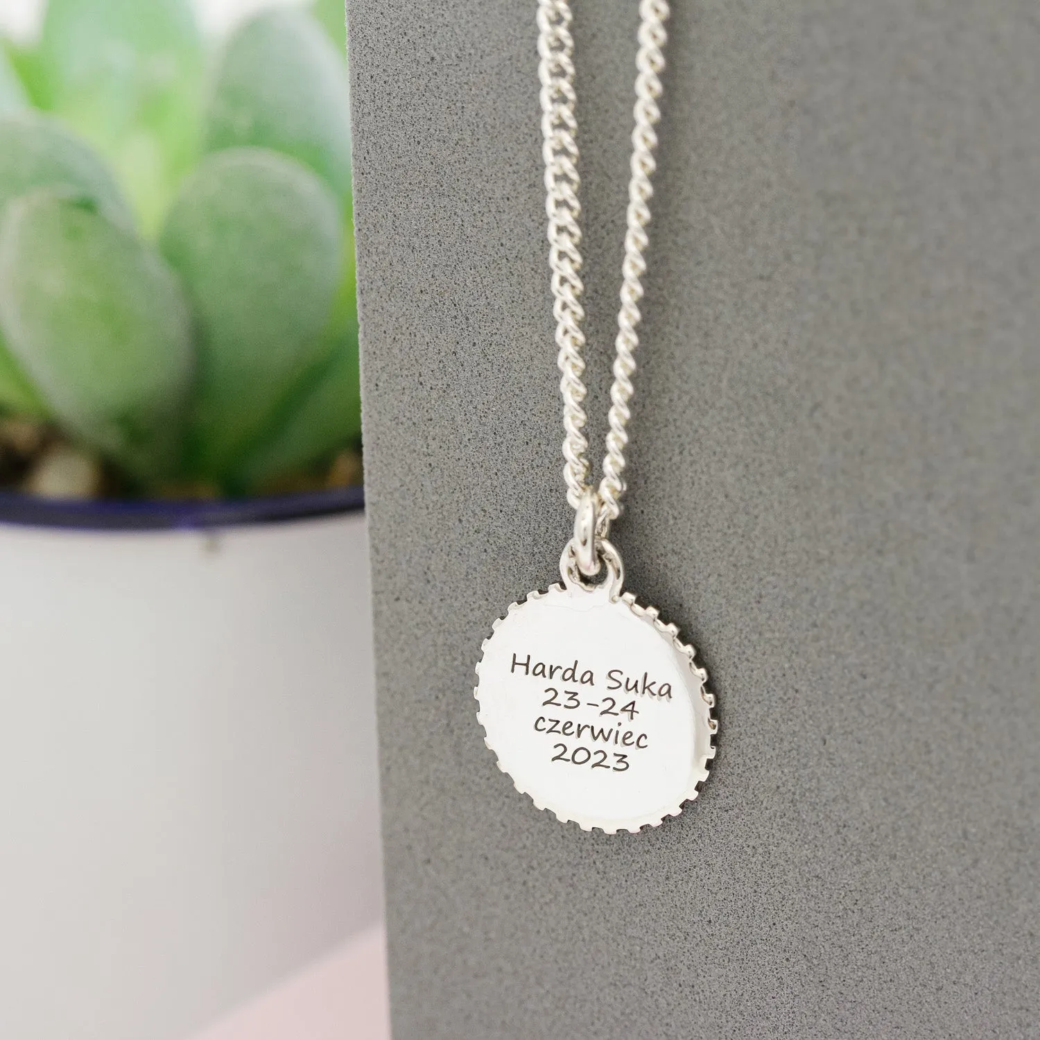 Triathlon Small Swim Bike Run Personalised Silver Necklace