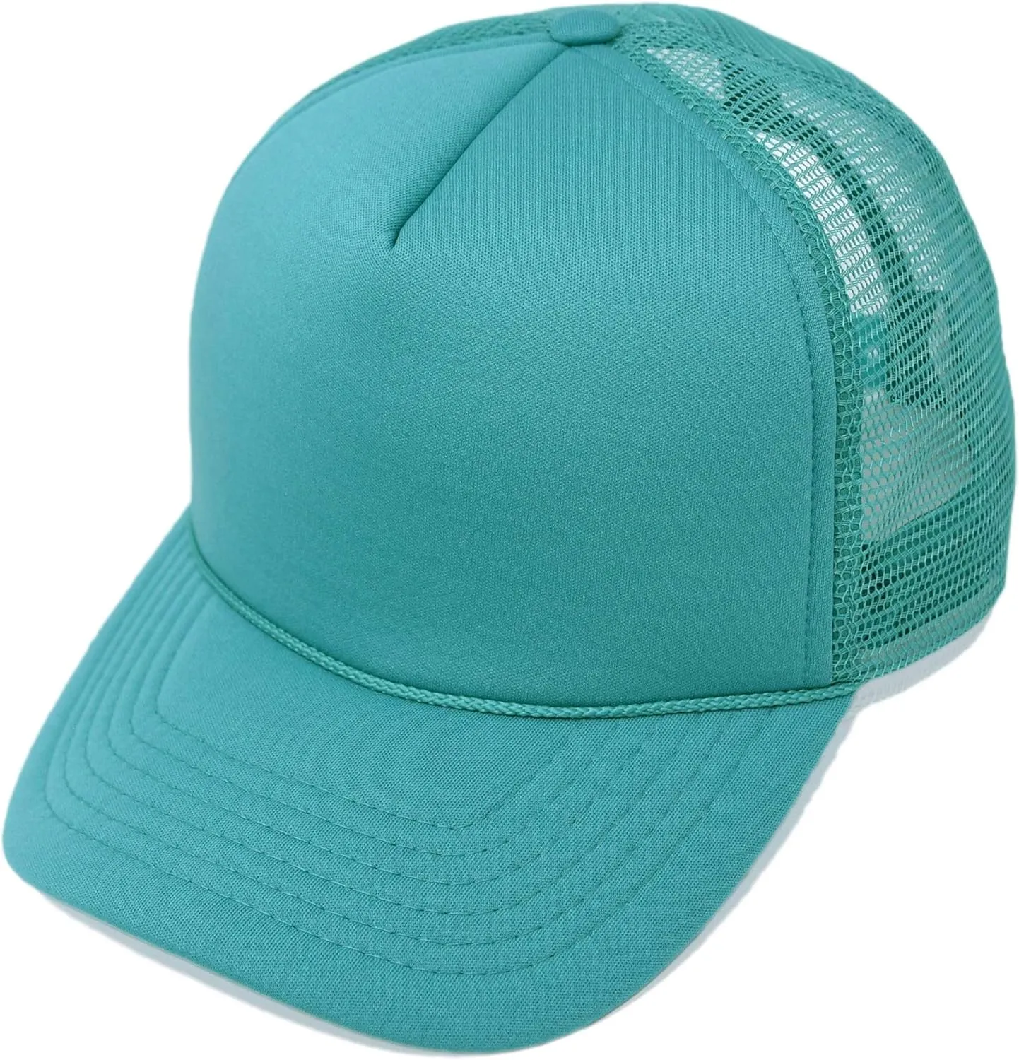 Trucker Hat Mesh Cap Solid Colors Lightweight with Adjustable Strap Small Braid