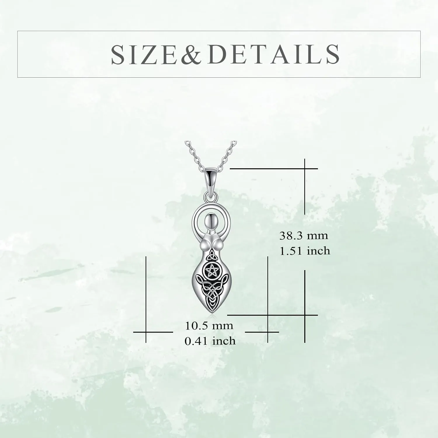 YFN Triple Moon Goddess Necklace Sterling Silver Pentagram Pentacle Opal Pendant necklace Pagan Wiccan Magic Amulet Tree of Life Jewelry for Women Men 18"